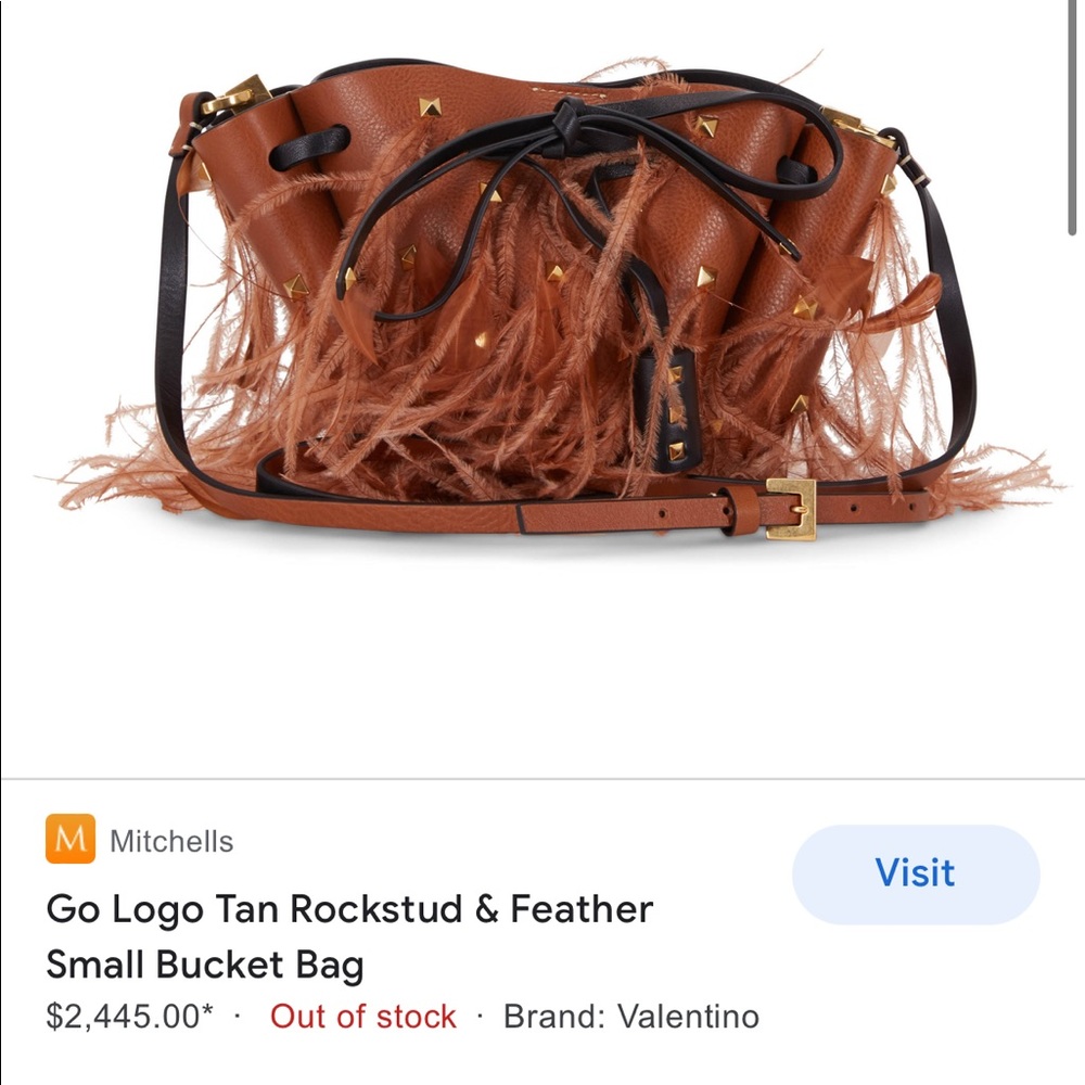 Valentino Small Bucket Bag with feathers